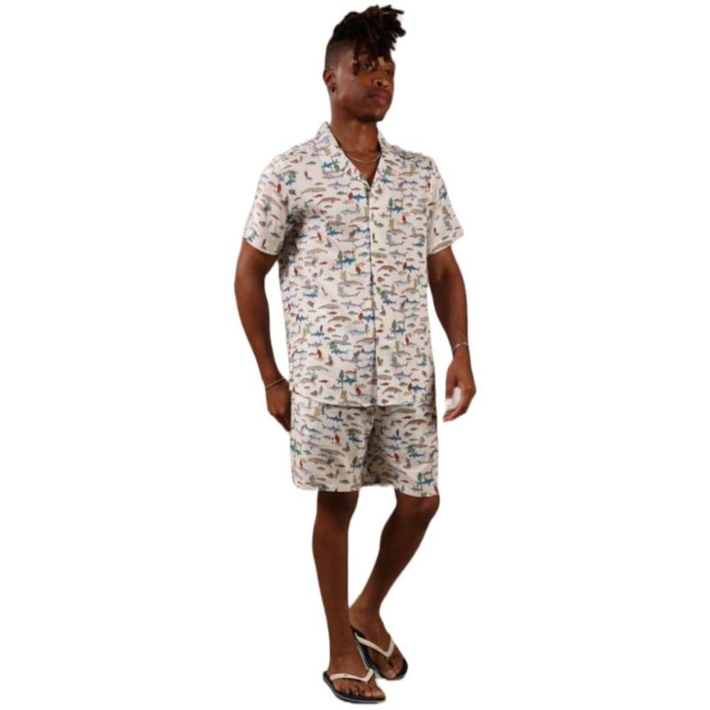 DBFL Men's 2 Piece Shorts and Shirt Beach Casual Matching Tropical Clothing Set - Picture 2 of 2
